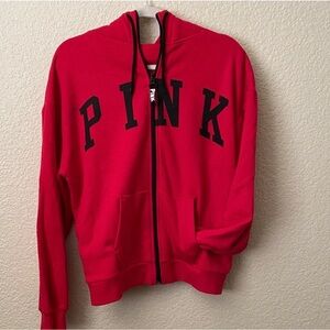 PINK Victoria's Secret Red Hoodie with Black Accents